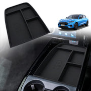 BestEvMod front view of center console tray shows neat organization benefit