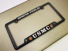 BestLicensePlateFrames USMC polyurethane dome close-up protecting vibrant artwork