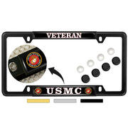 BestLicensePlateFrames USMC front view showing bold emblem and polished finish