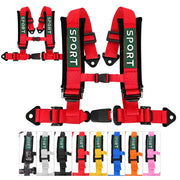 BESTZHEYU front view of two red 4-point harnesses showing complete set and fit benefit