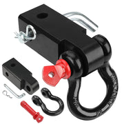 BETOOLL front view of shackle hitch showing receiver fit and secure anchor