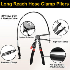 BETOOLL long reach cable pliers closeup showing flexible cable tip for deep access in tight spaces