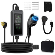 BETUMODA front view of charger showing connector and housing, demonstrating compact portability