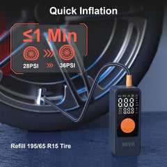 BEVA Q13 display closeup with live pressure readout for accurate inflation