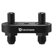 Bevinsee adapter plate front view showing 6AN ports and anodized finish benefit corrosion resistance