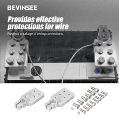 Bevinsee close-up of six threaded posts demonstrating secure connections and corrosion resistance