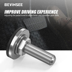 Bevinsee installed on clutch pedal demonstrating reduced pedal travel and control