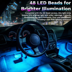 bfxm installed in car footwell demonstrating ambient lighting benefit