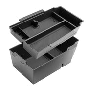 BIBIBO front view of console organizer showing neat compartments and improved access