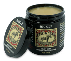 Bickmore Bick LP being applied to leather grain showing smooth absorption benefit