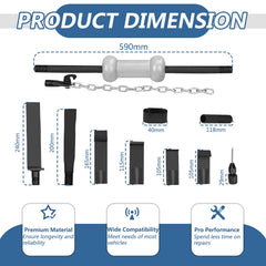 Bicos slide hammer in use on vehicle fender for efficient dent removal