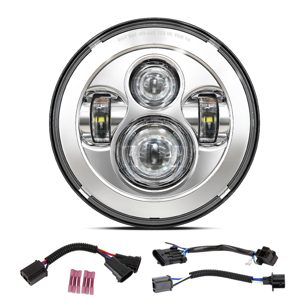 BICYACO front view chrome headlight showing bright beam and improved visibility