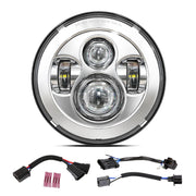 BICYACO front view chrome headlight showing bright beam and improved visibility