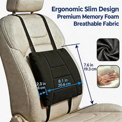 Big Hippo cushion in car seat showing fit and stability for long drives
