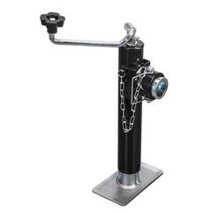 BIG RED front view of weld-on swivel trailer jack showing stable lift benefit