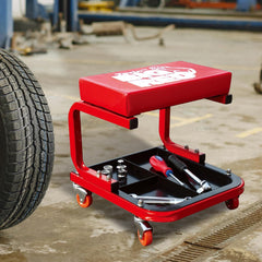 BIG RED close-up of segmented tool tray keeping tools organized