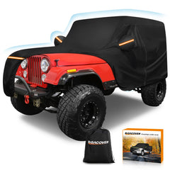 BIGACOVER front profile on Jeep CJ7 showing full coverage protection