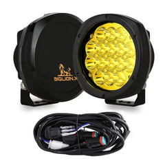 BIGLION.X front view showing amber round LED lights and rugged housing benefit visibility