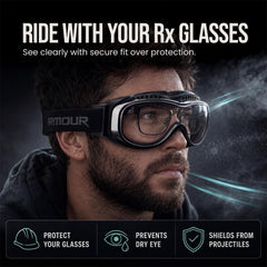 Bikershades close-up of polycarbonate lens showing scratch resistance