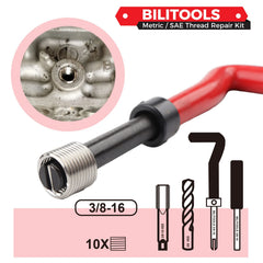 BILITOOLS HSS drill and 3/8-16 tap detail showing precise cutting performance