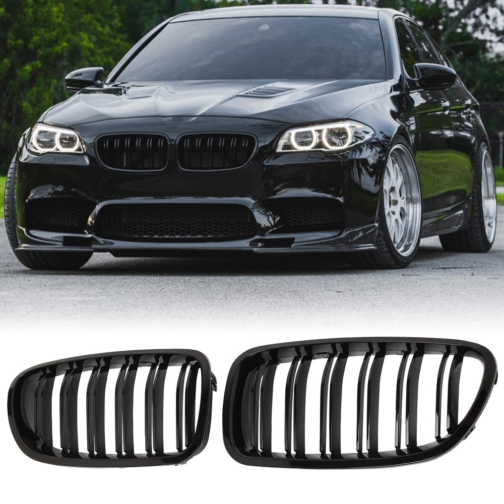 BILLDIO F10 grille front view showing glossy double-slat finish and clean fit