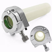 Billet Proof Designs chrome throttle assembly front view, restores original look