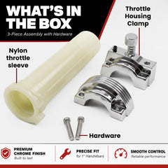 Billet Proof Designs nylon throttle sleeve texture, provides smooth grip action