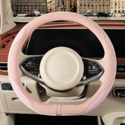 Binsheo front view of pink steering cover showing design and fit benefits