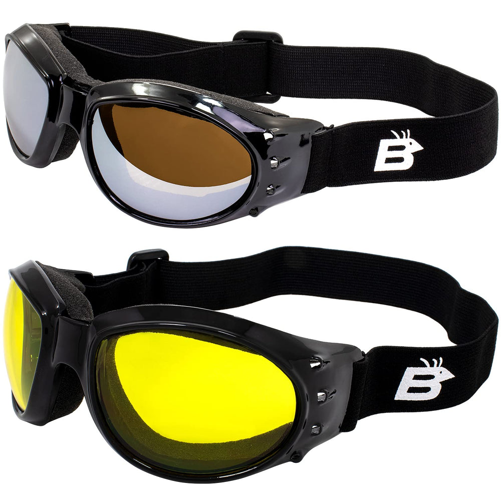 Birdz front view of goggles showing classic aviator fit and coverage benefit