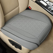 Black Panther faux leather front seat cushion full view showing fit and light gray color for protection