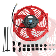 BLACKHORSE-RACING front view of red fan showing aerodynamic blades and strong airflow benefit