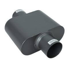 BLACKHORSE-RACING mufflers installed underbody demonstrating fit and clearance