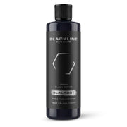 Blackline bottle front label showing product and benefits