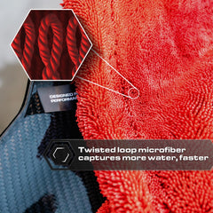 Blackline towel drying car hood smoothly for streak-free, low-effort finish