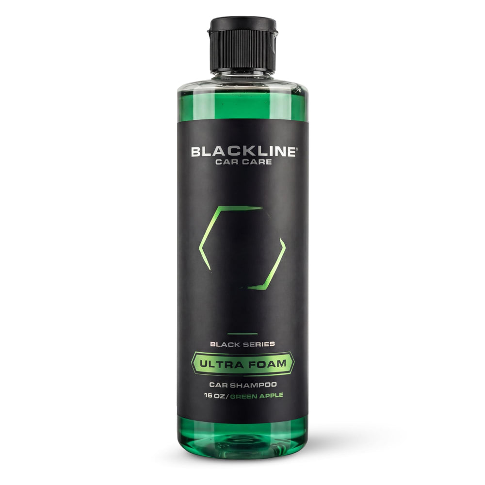 Blackline bottle front view showing product and clean finish benefit