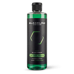 Blackline bottle front view showing product and clean finish benefit