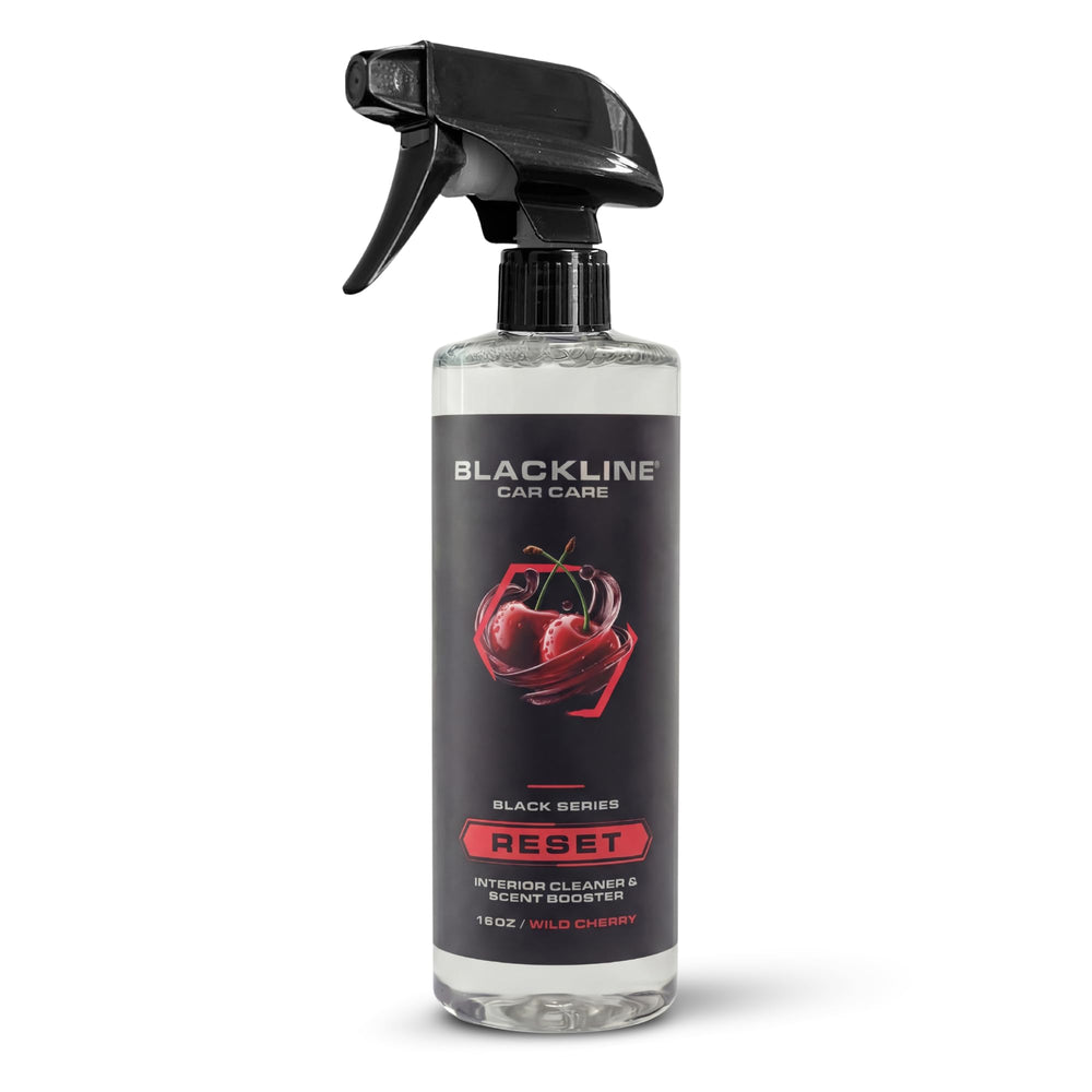Blackline Reset front bottle showing Wild Cherry scent and premium branding benefit
