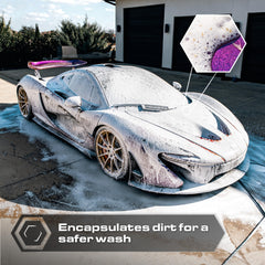 Blackline shampoo being poured into foam cannon for thick coverage
