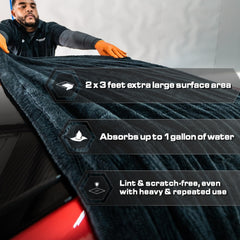 Blackline towel macro texture highlighting 1300GSM plushness for superior absorbency