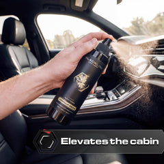 Blackline bottle in car cupholder for quick on-the-go freshness