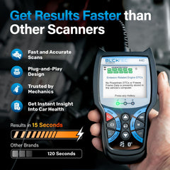 BLCKTEC 440 plugged into vehicle DLC demonstrating plug-and-play convenience