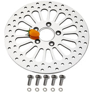 BLCYANUE rotor front face showing polished braking surface and precise cuts for improved stopping