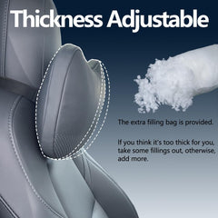 BlissfulNest installed on a Tesla headrest demonstrating neat fit and improved neck alignment