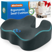 BlissTrends front view of seat cushion showing shape and color for ergonomic comfort