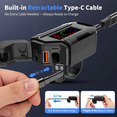 BlueFire retractable Type-C cable extended for convenient device connection