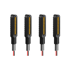 BlyilyB front view pack of 4 showing compact metal bodies and bright amber LEDs for visibility