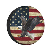 BMPUDERY front view showing Bald Eagle flag design protecting spare tire