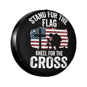 BMPUDERY front view showing American flag cover protecting spare tire and enhancing look