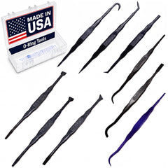 Bojo Tools OST9 case open showing nine plastic O-ring tools and organized storage benefits
