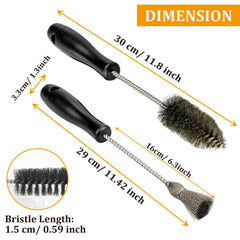 Bolaxin spiral tube brush close-up showing corrosion-resistant stainless bristles